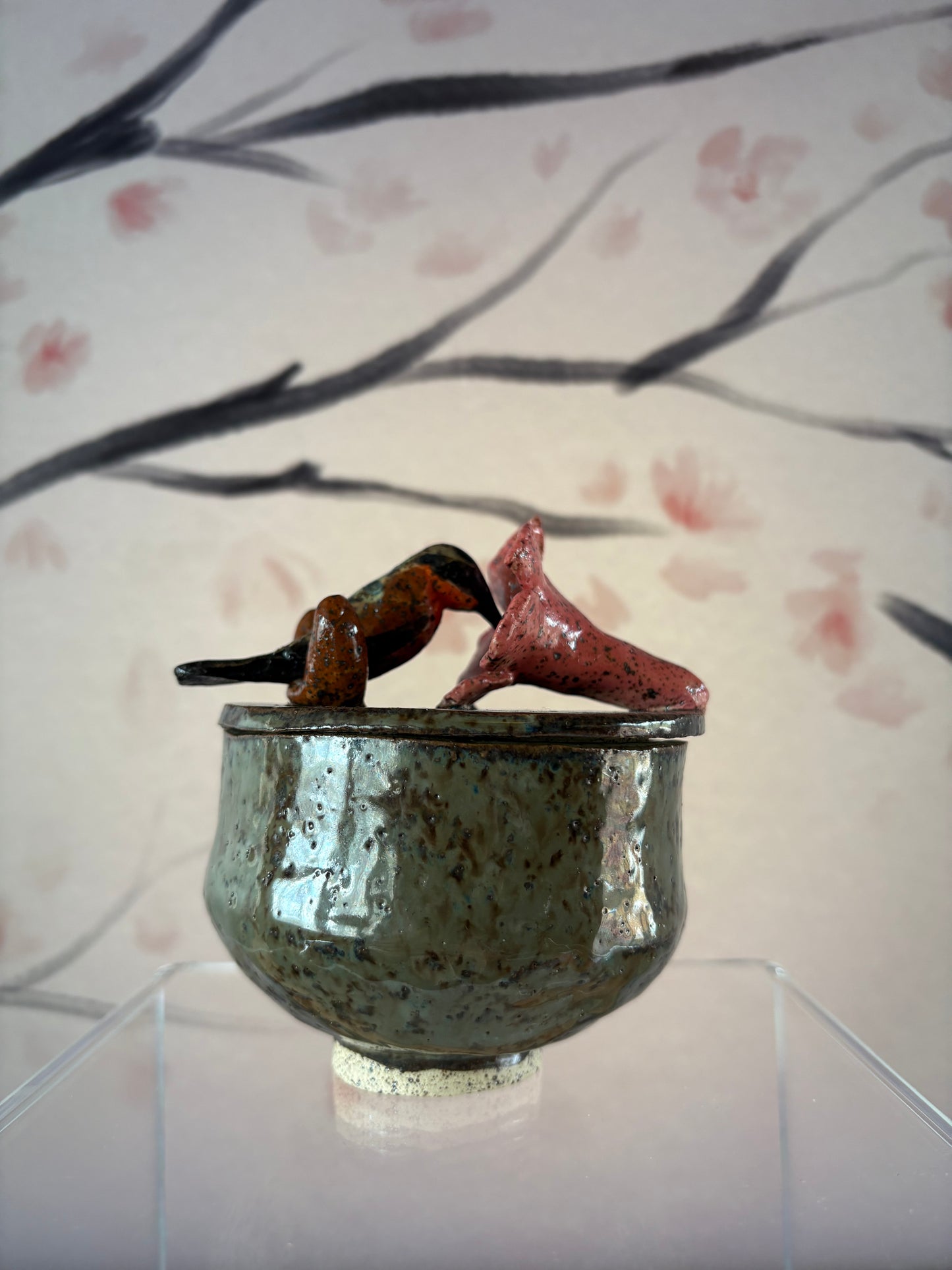 Humming bird jewelry jar